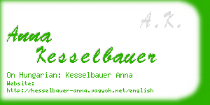 anna kesselbauer business card